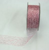 Green Tara - 38mm Fairy Mesh Pink Silver - Per metre